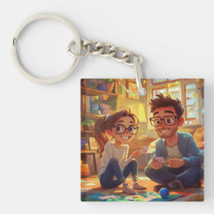 Porte-clefs Personnalisé Minimaliste Moderne Chic Photo person