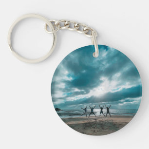 Porte-clefs Personnalisé Minimaliste Moderne Chic Photo person