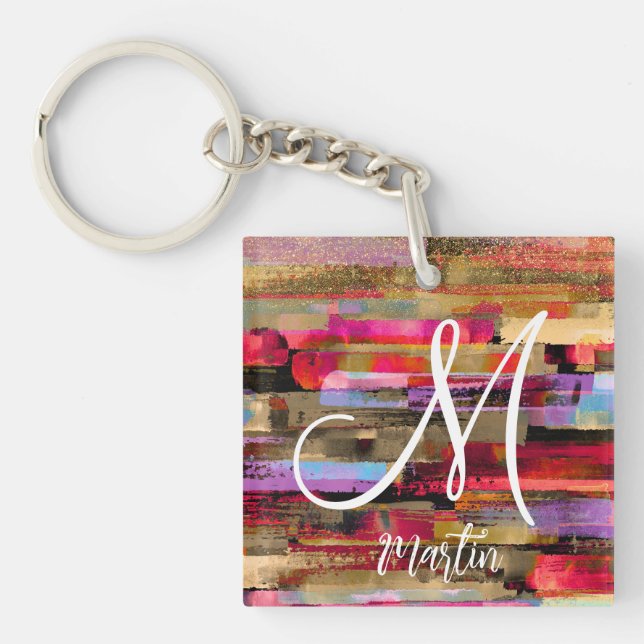 Porte-clefs Personnalisé monogrammed porte - clés colorés (Devant)