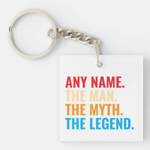 Porte-clefs Personnalisé Nom L'Homme Le Mythe La Légende Rétro