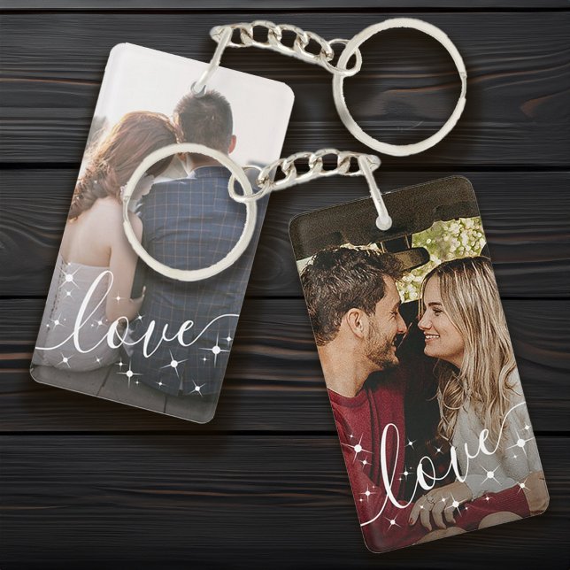 Porte-clefs Personnalisé Photo Love Keepsaké (Personalized Photo Love Keepsake Keychain)