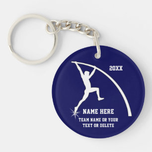 Porte-clefs Personnalisé Pole Vault Cadeaux Vos Couleurs, Text