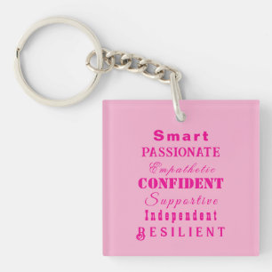 Porte-clefs Personnalisé "Qualités des grandes femmes" Hot Pin
