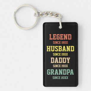Porte-clefs Personnalisé Retro Legend Mari Daddy Grand-père