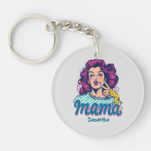 Porte-clefs Personnalisé Retro Mama Pop Art (11)