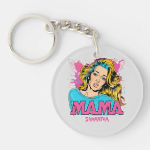 Porte-clefs Personnalisé Retro Mama Pop Art (20)