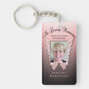 Porte-clefs Personnalisé Rose Angel ailes Ajouter photo