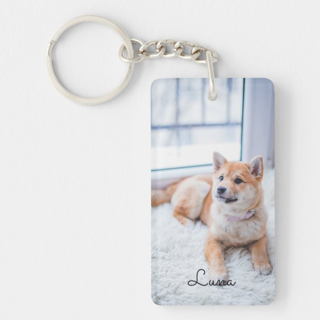 Porte-clefs Personnalisé Simple Pet Photo Double face Personna (Devant)