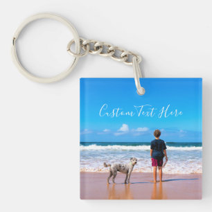 Porte-clefs Personnalisé Votre Animal Photo Porte - clé Texte