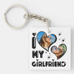 Porte-clefs Personnalisée 2 Photo J'aime ma petite amie