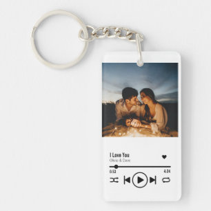 Porte-clefs Personnalisée Saint Valentin Photo Song Playlist