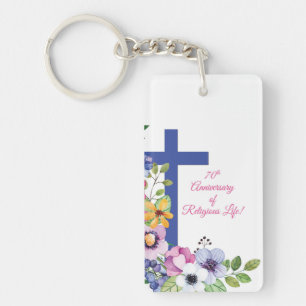 Porte-clefs Personnaliser, 70e anniversaire Nun vie religieuse