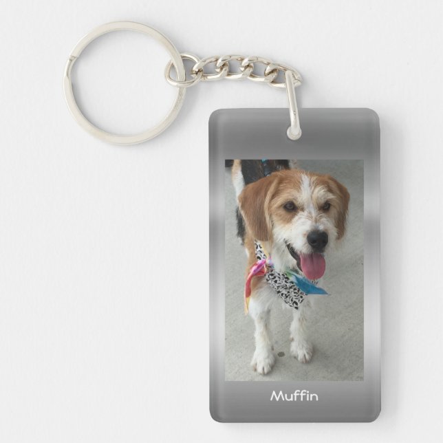 Porte-clefs Personnaliser Animaux de compagnie Photo & Noms Fa (Devant)