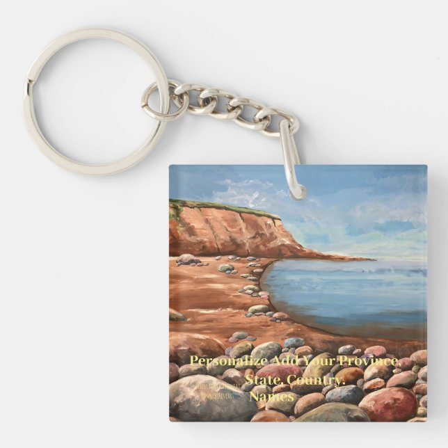 Porte-clefs PERSONNALISER Blues rustiques/ bruns Art océanique (Devant)