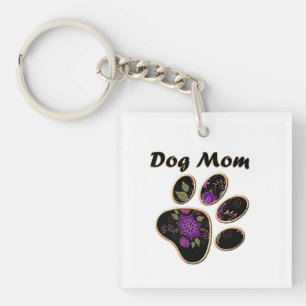 Porte-clefs Personnaliser Chien Maman Avec Paw