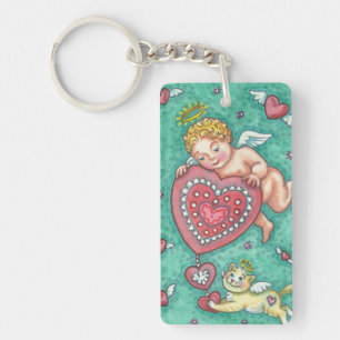 PORTE-CLEFS PERSONNALISER DU PORTE - CLÉ DE CUPID ET D'ANGEL D