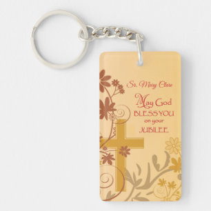 Porte-clefs Personnaliser, Jubilee Anniversaire Nun Cross, Fil