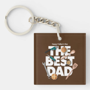 Porte-clefs Personnaliser la Fête des pères heureuse Le meil