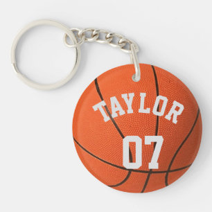 Porte-clefs Personnaliser le joueur de basket-ball Nom et numé