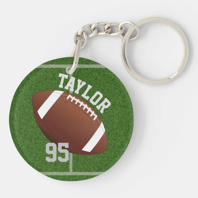 Porte-clefs Personnaliser le joueur Nom et numéro Football (Dos)