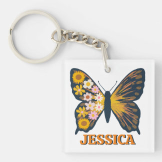 Porte-clefs Personnaliser le Porte - clé acrylique papillon fl