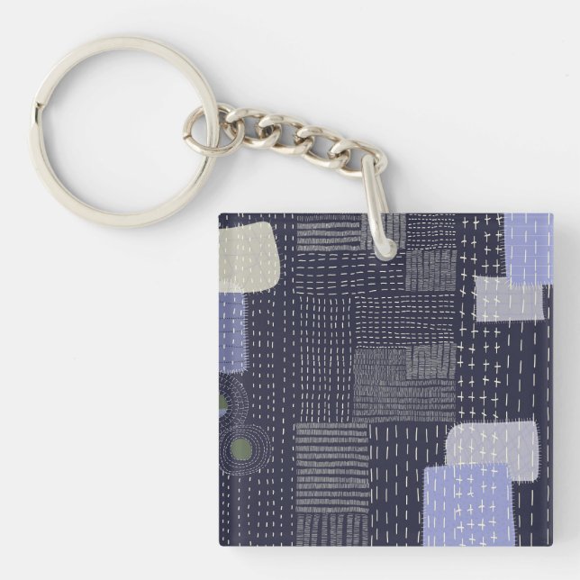 Porte-clefs Personnaliser le sashiko japonais ressemblant à un (Devant)