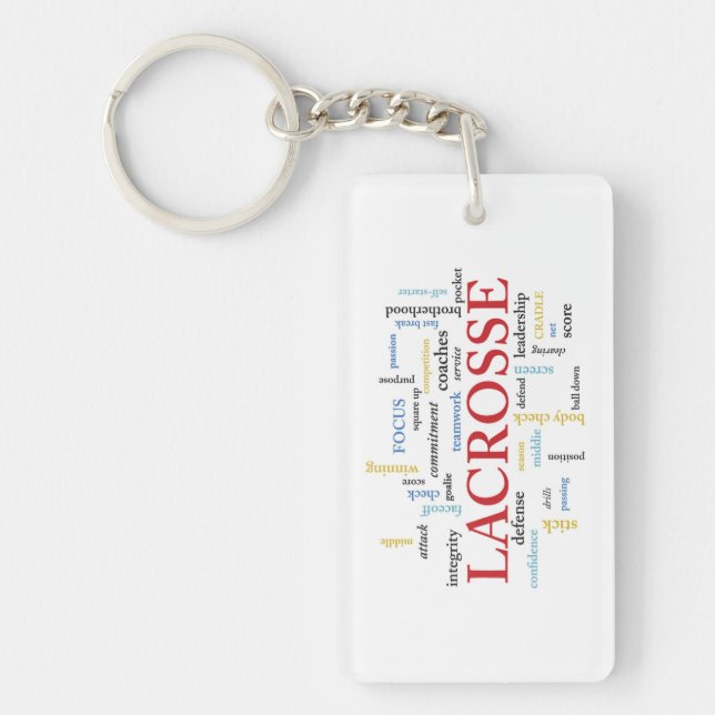 Porte-clefs Personnaliser Nom Lacrosse Coach Merci Mots (Devant)
