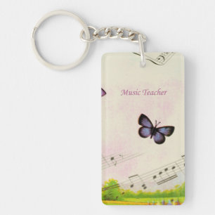 Porte-clefs Personnaliser, Papillons de musique Merci Professe