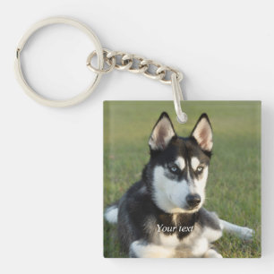 Porte-clefs Personnaliser Siberian Husky portrait de chiot