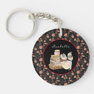 Porte-clefs Personnaliser Sweet Raccoon Texte et couleur