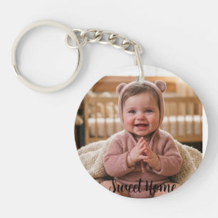 Porte-clefs personnaliser un cercle personnalisé simple (recto