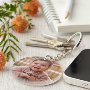 Porte-clefs personnaliser un cercle personnalisé simple (recto