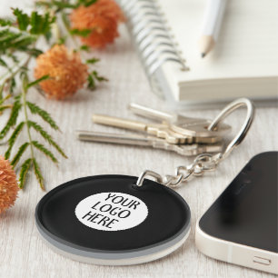 Porte-clefs Personnalisez votre logo d'entreprise noir et blan