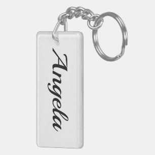 Porte-clefs Personnalisierbar Vorname Angela schwarz weiß