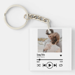 Porte-clefs Personnalized Newlywed Photo Song Playlist