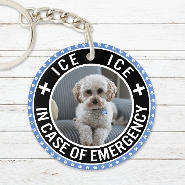Porte-clefs Pet ICE Safety Alert Contact Photo Custom Text (Créateur téléchargé)