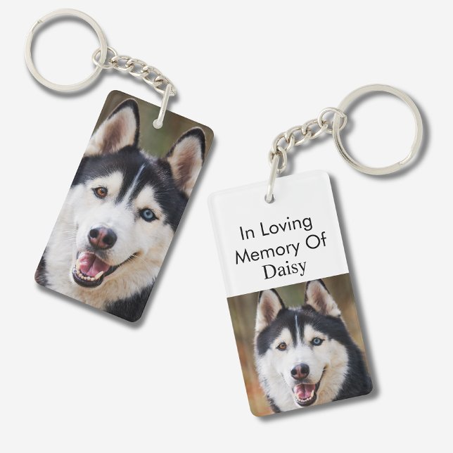 Porte-clefs Pet Memorial Custom Dog Photo In Loving Memory Of  (In loving memory of keychain)