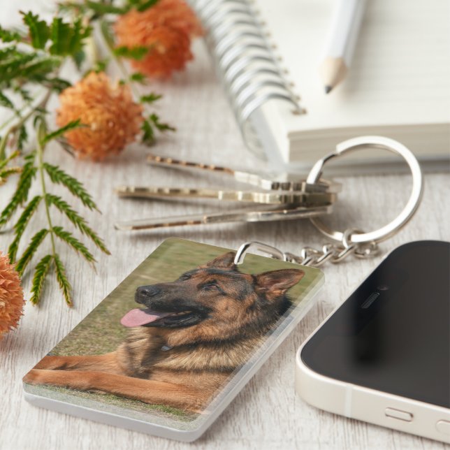 Porte-clefs Pet Memorial Dog Photo & Quote Keepsake (Devant droit)