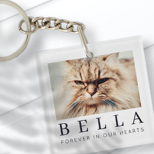 Porte-clefs Pet Memorial Simple Modern Chic Family Photo