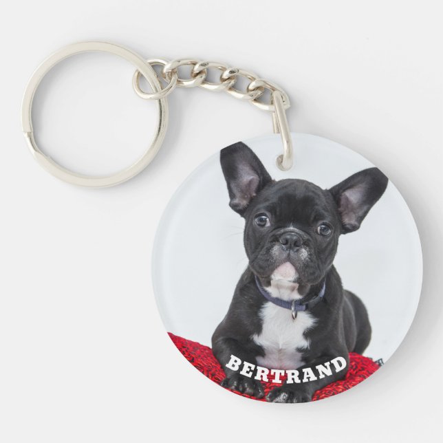 Porte-clefs Pet Photo with Name Personalized (Devant)
