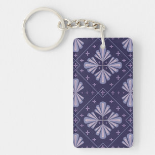 Porte-clefs Pétales de fleurs géométriques motif abstrait répé
