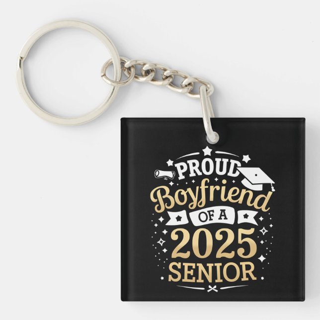 Porte-clefs Petit Ami Fier D'une Diplômée De La Promotion 2025 (Devant)