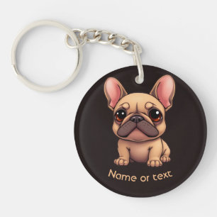 Porte-clefs Petit Bouledogue français mignon Animal de compagn