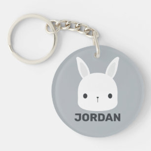 Porte-clefs Petit lapin de lapin mignon avec nom personnalisé
