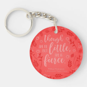 Porte-clefs Petit Mais Fierce William Shakespeare Rouge Floral