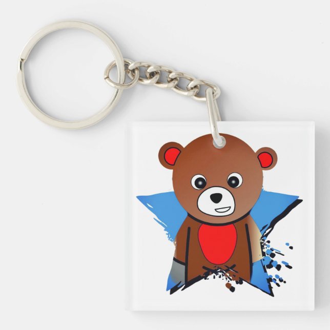 Porte-clefs Petit ours, dessin animé, mignon (Devant)