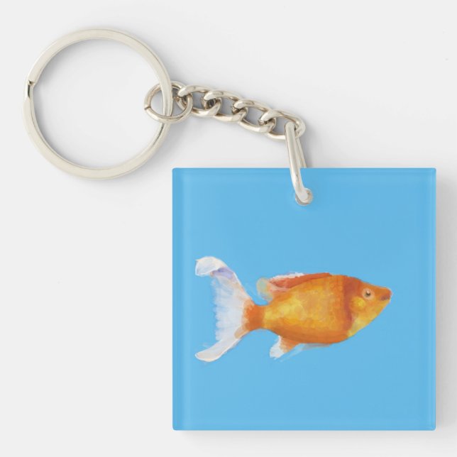 Porte-clefs Petit poisson orange (Devant)