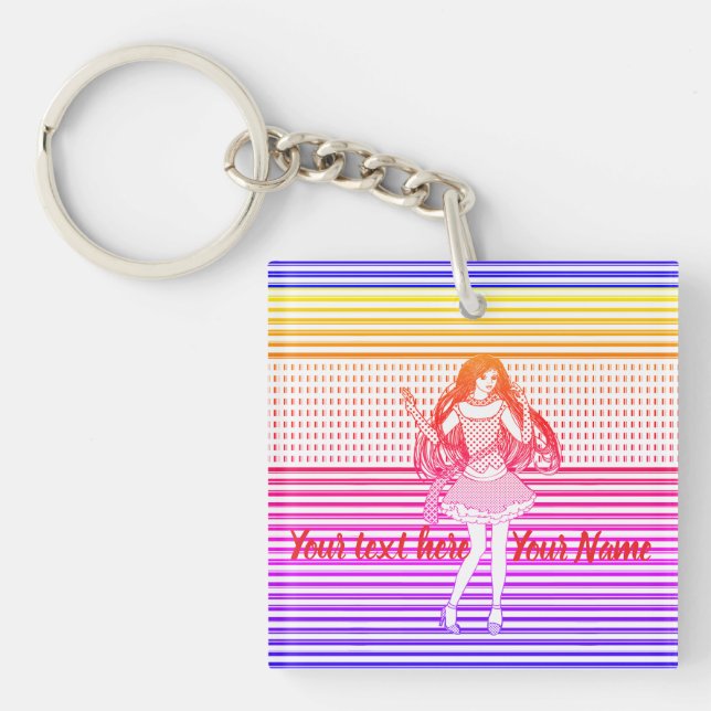 Porte-clefs Petite amie arc-en-ciel (Devant)