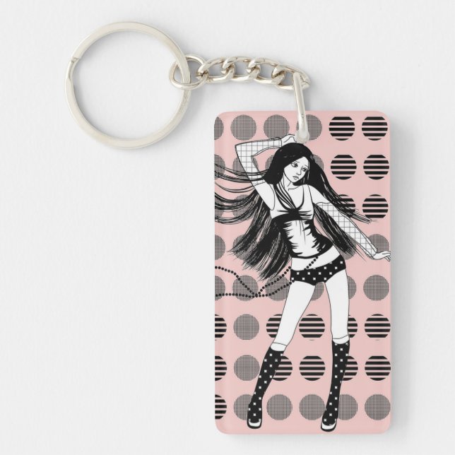 Porte-clefs petite amie danseuse rose (Devant)