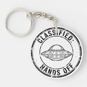 Porte-clefs Petite Annonce Vintage : N'y touchez pas UFO